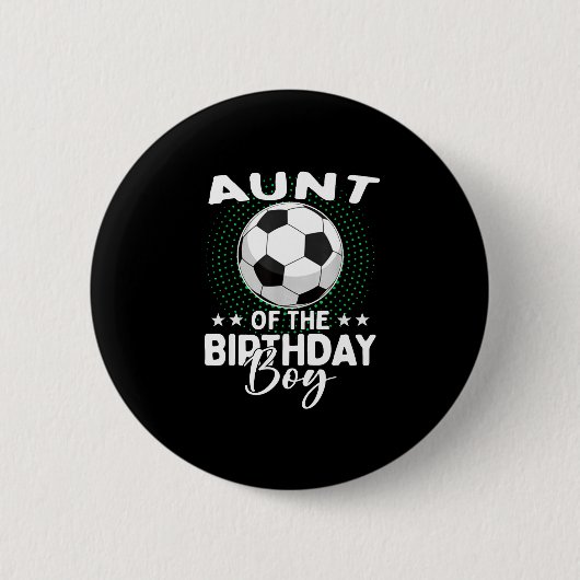 サッカー少年お誕生日おめでとう おばちゃん 缶バッジ (正面)