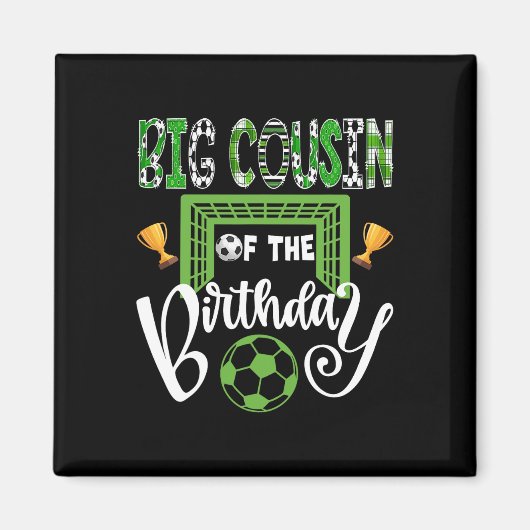 サッカー少年お誕生日のお兄ちゃん マグネット (正面)
