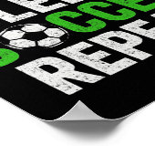 サッカー少年が言う 食べる 睡る ゲームを繰り返す ポスター (角)