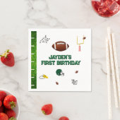 サッカー少年の最初の誕生日パーティーのナプキン スタンダードカクテルナプキン (インサイチュ)