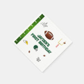 サッカー少年の最初の誕生日パーティーのナプキン スタンダードカクテルナプキン (角)