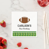 サッカー少年の最初の誕生日パーティー スタンダードカクテルナプキン (インサイチュ)