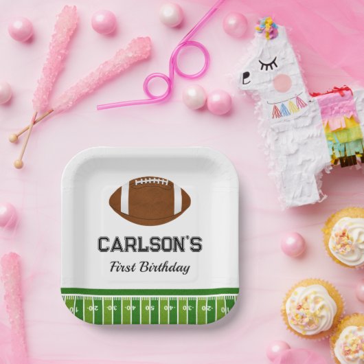 サッカー少年の最初の誕生日パーティー ペーパープレート (パーティー)