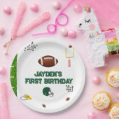 サッカー少年の最初の誕生日紙プレート ペーパープレート (パーティー)