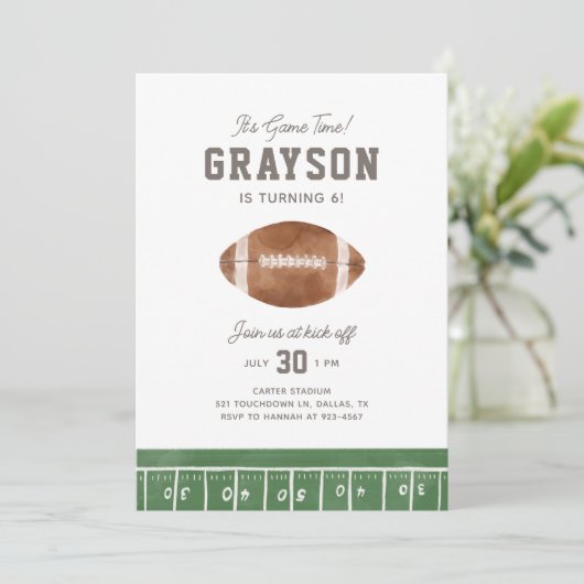 サッカー少年の誕生日パーティーへの招待 招待状 (スタンド正面)