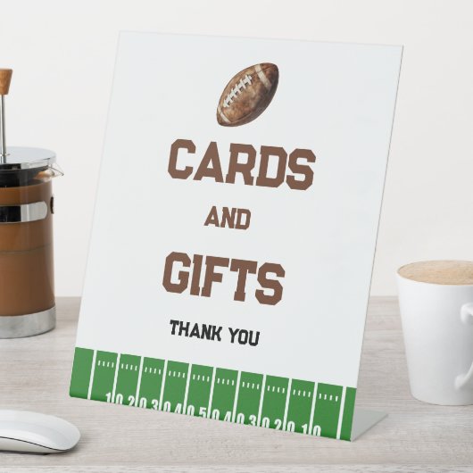 サッカー少年の赤ちゃんシャワーのギフトとカードのサイン 台座サイン (インサイチュ)