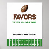 サッカー少年の赤ちゃんシャワー食品の好意サイン ポスター (正面)