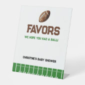 サッカー少年の赤ちゃんシャワー食品の好意サイン 台座サイン (正面)