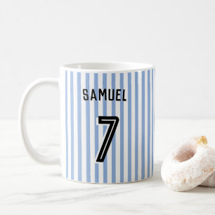 サッカー少年カスタム選手&ナンバーズ コーヒーマグカップ