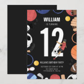 サッカー少年スポーツの誕生日 招待状 (正面/裏面)