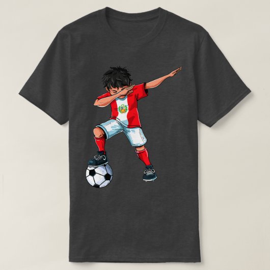 サッカー少年ペルー – ペルーのサッカーギフトf tシャツ (デザイン正面)