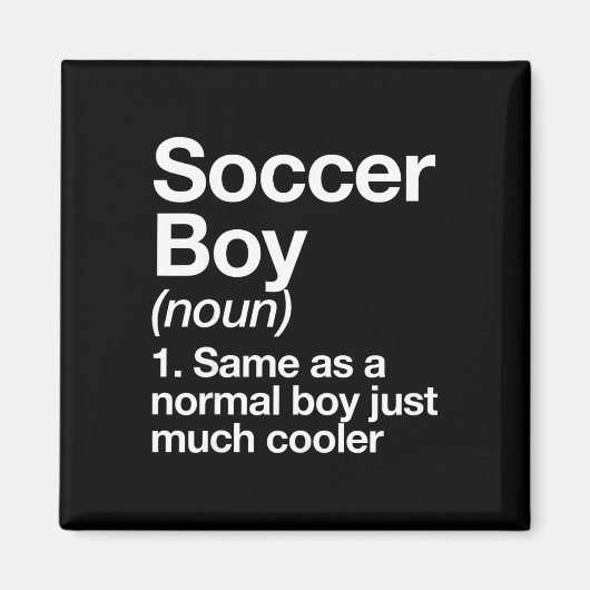 サッカー少年定義 楽しいスポーツ マグネット (正面)