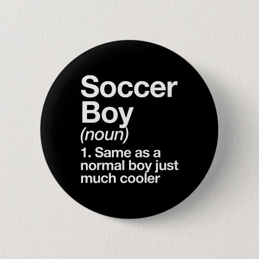 サッカー少年定義 楽しいスポーツ 缶バッジ (正面)