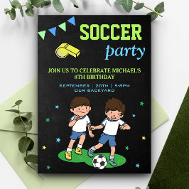 サッカー少年誕生日パーティー 招待状