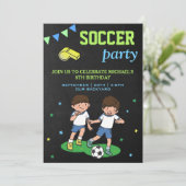 サッカー少年誕生日パーティー 招待状 (スタンド正面)