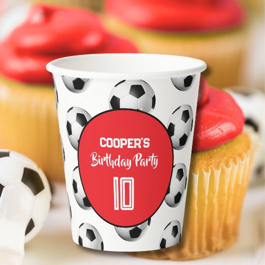サッカー少年誕生日パーティー 紙コップ