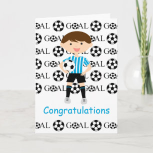 サッカー少年1おめでとうカード カード