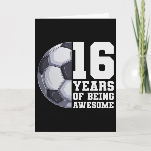 サッカー少年16歳の誕生日 おめでとう16年のすばらしいサッカー人生 カード (正面)