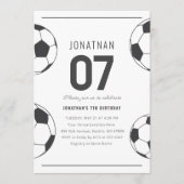 サッカー少年7歳の誕生日おめでとう 招待状 (正面)