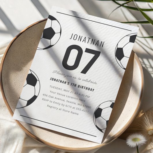 サッカー少年7歳の誕生日おめでとう 招待状