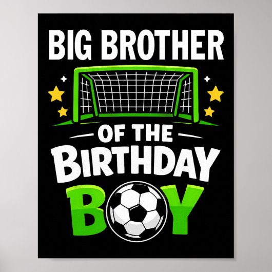 サッカー少年 誕生日のお兄ちゃん ファミリーTシャツ ポスター (正面)