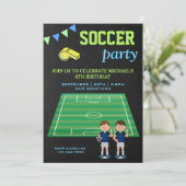 サッカー少年 誕生日パーティー 招待状 (スタンド正面)