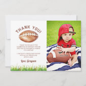 サッカー少年 1歳の誕生日写真 サンキューカード (正面)