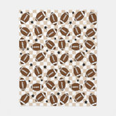 サッカー市松模様にスポーツパターン(の模様が)ある フリースブランケット (正面)