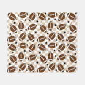 サッカー市松模様にスポーツパターン(の模様が)ある フリースブランケット (正面(横))