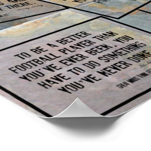サッカー引用文コラージオン石板 ポスター (角)