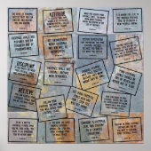 サッカー引用文コラージオン石板 ポスター (正面)