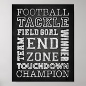 サッカー引用文サインチョークプリント ポスター (正面)