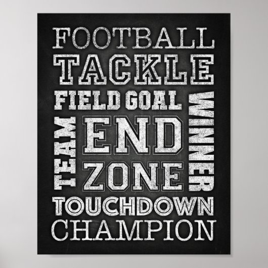 サッカー引用文サインチョークプリント ポスター (正面)