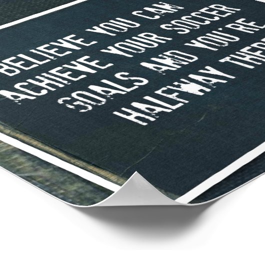 サッカー引用文10デニムのポスターコラージュ ポスター (角)