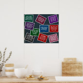 サッカー引用文10ポスターコラージュinデニム ポスター (キッチン)