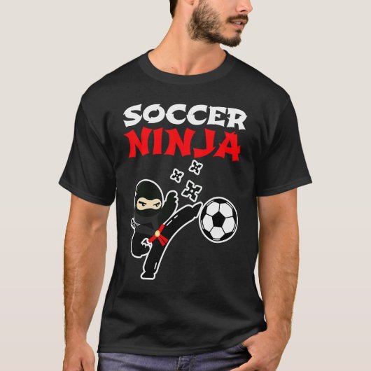サッカー忍者選手かわいいサッカー愛好家メンズボーイズ Tシャツ (正面)
