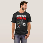 サッカー忍者選手かわいいサッカー愛好家メンズボーイズ Tシャツ (正面フル)