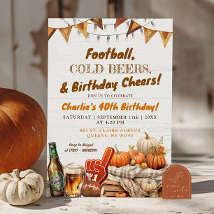 サッカー応援とビール大人の誕生日パーティー 招待状