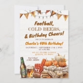 サッカー応援とビール大人の誕生日パーティー 招待状 (正面)