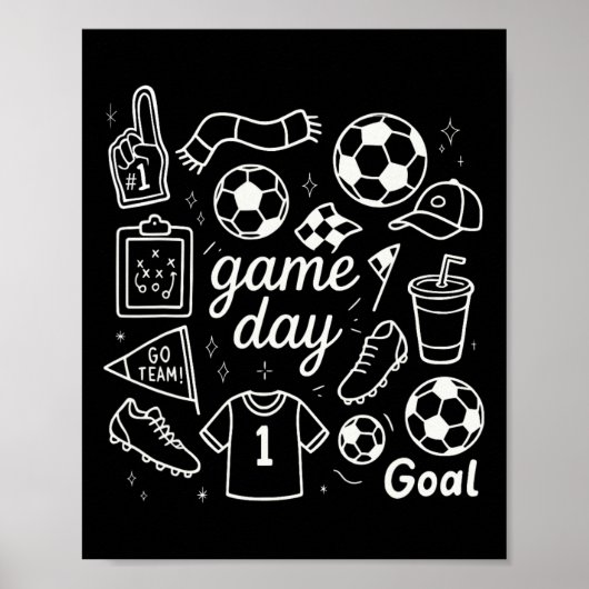 サッカー応援デー スポーツフォーム 指型サポーター 勝利の喜び ポスター (正面)