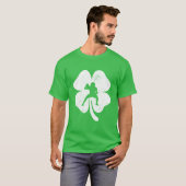 サッカー恋人St patricks dayリーフクローバーアイリッシュB Tシャツ (正面フル)