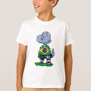 サッカー恐竜-ブラジル Tシャツ
