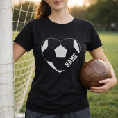 サッカー愛ハートカスタムプレイヤー名 Tシャツ