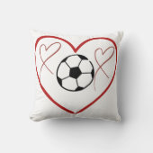 サッカー愛ハート クッション (正面)
