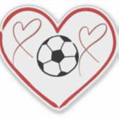 サッカー愛ハート シール (正面)