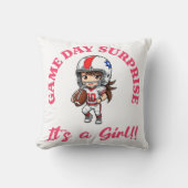 サッカー愛好家のためのゲームデイサプライズその女の子 クッション (正面)