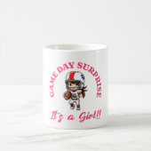 サッカー愛好家のためのゲームデイサプライズその女の子 コーヒーマグカップ (中央)