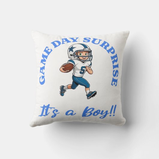 サッカー愛好家のためのゲームデーのサプライズその少年 クッション (裏面)