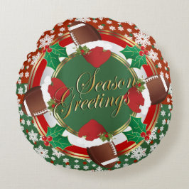 サッカー愛好家のクリスマス ラウンドクッション