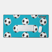 サッカー愛好家のサッカーパーソナライズされた選手 デスクマット (キーボード&マウス)